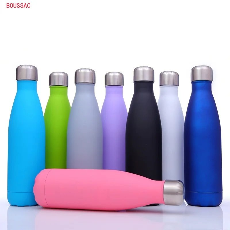 

1000ml Rubber Paint Sanding Bullet Sports Water Bottle Double Stainless Steel Beverage Bottle for Children Drink Beverage Bottle