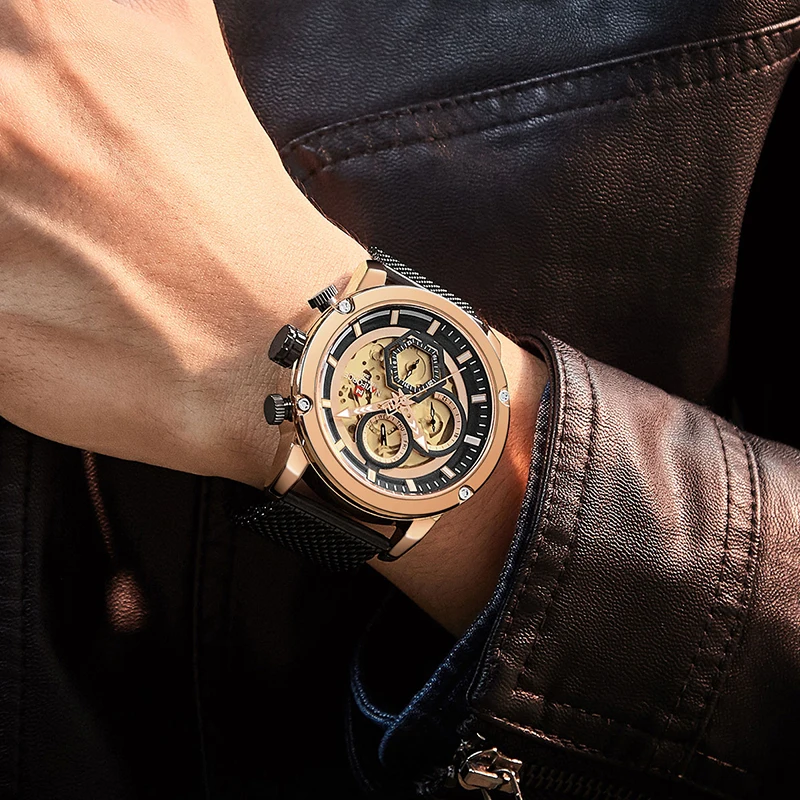 Топ NAVIFORCE мужские часы брендовые Роскошные Модные Кварцевые водонепроницаемые