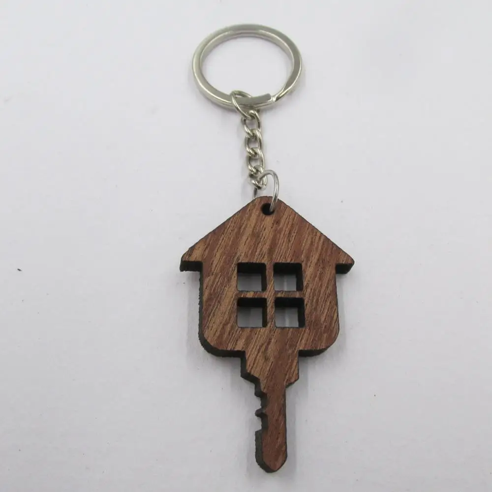 wood key house Брелок для дома, деревянный брелок, подарок на новоселье, домашний брелок для ключей, первый дом, теплый подарок - Цвет: wood key house