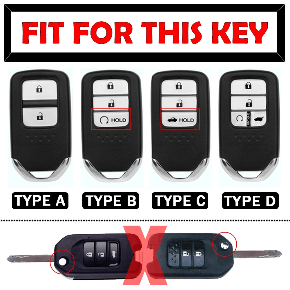 

Fashion Leather Car Key Fob Pocket Cover Case For Honda Civic CR-V HR-V Accord Jade Crider Odyssey Remote Protector