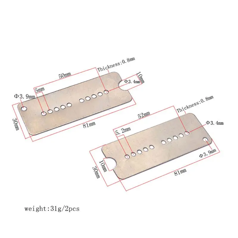 

2Pcs Electric Guitar Baseplate 50/52mm for P90 Pickup Parts Accessories