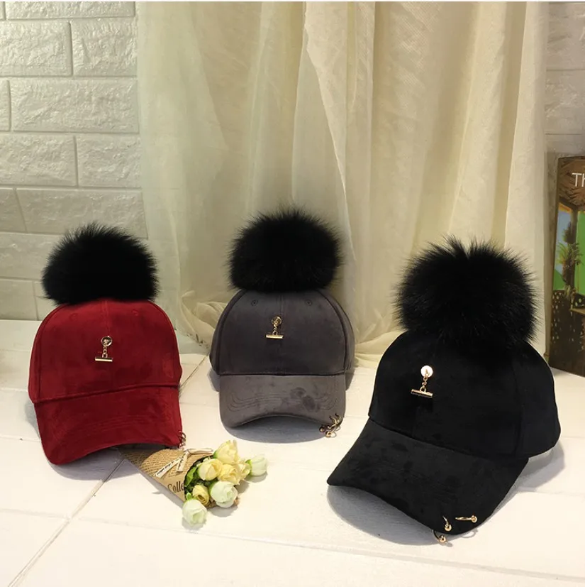 Новая осенне-зимняя теплая бархатная бейсбольная кепка с железным кольцом