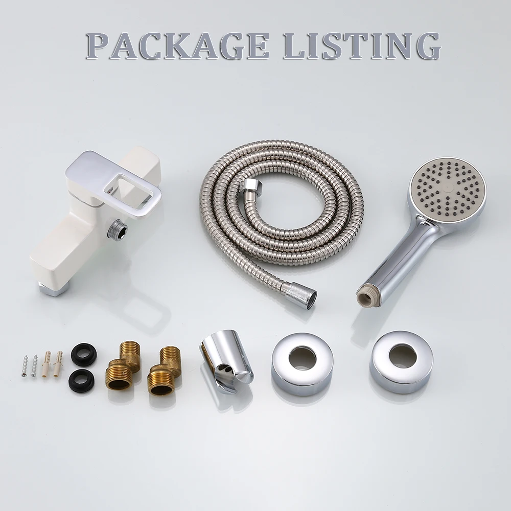 Современный белый смеситель для ванны кран с одной ручкой горячей и холодной