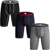 3 pack long leg mens boxer shorts briefs cotton multipack open fly pouch sports underpants underwear panties men