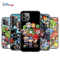 marvel cartoon avengers for apple iphone 12 11 mini xs xr x pro max se 2020 8 7 6 5 5s plus black phone case cover