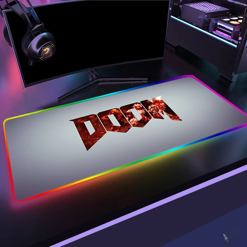 

RGB Gaming Mouse Pad Gamer Doom Mousepad Backlit Gamers Accessories Pc Gamer Complete Varmilo Rug Gaming Keyboard for Compass