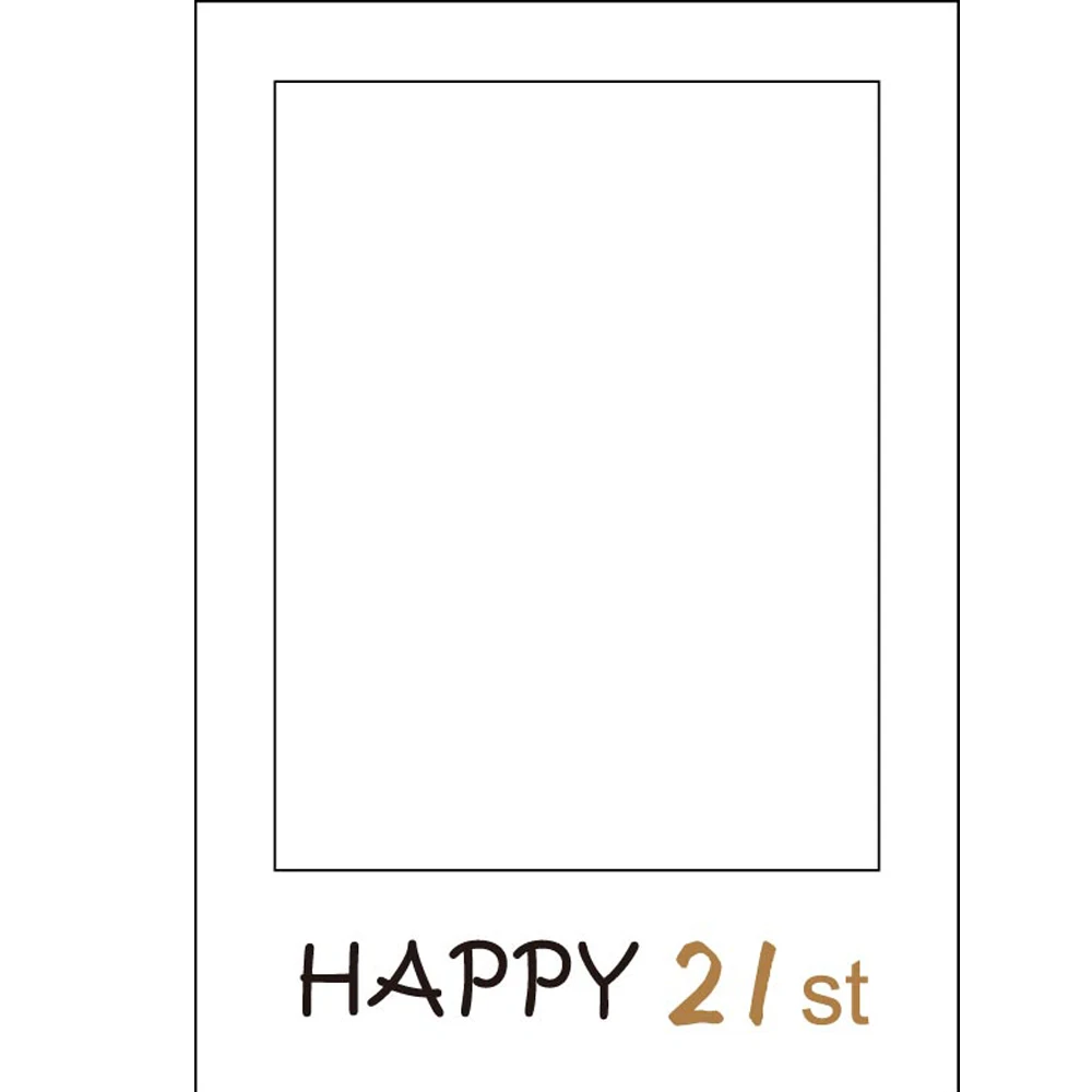 21st 1 шт. Happy 16th 21st 25th 30th 40th 50th День рождения Юбилей бумага фото стенд реквизит рамка для селфи(белый - Цвет: 21st