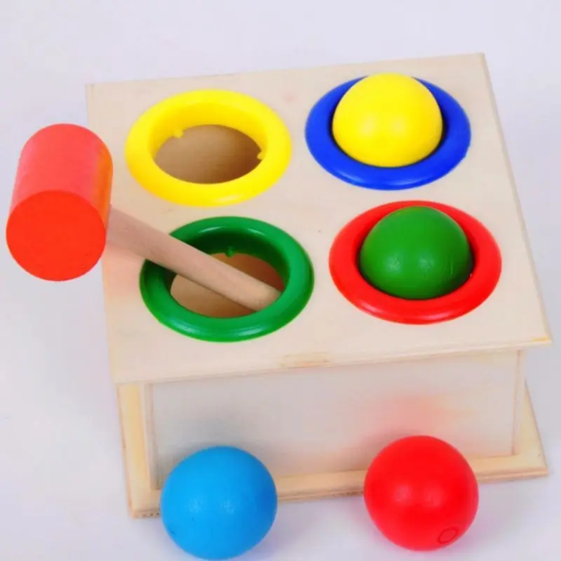 

Hammering Wooden Ball Hammer Box Children Early Learning Educational Intelligence Toys