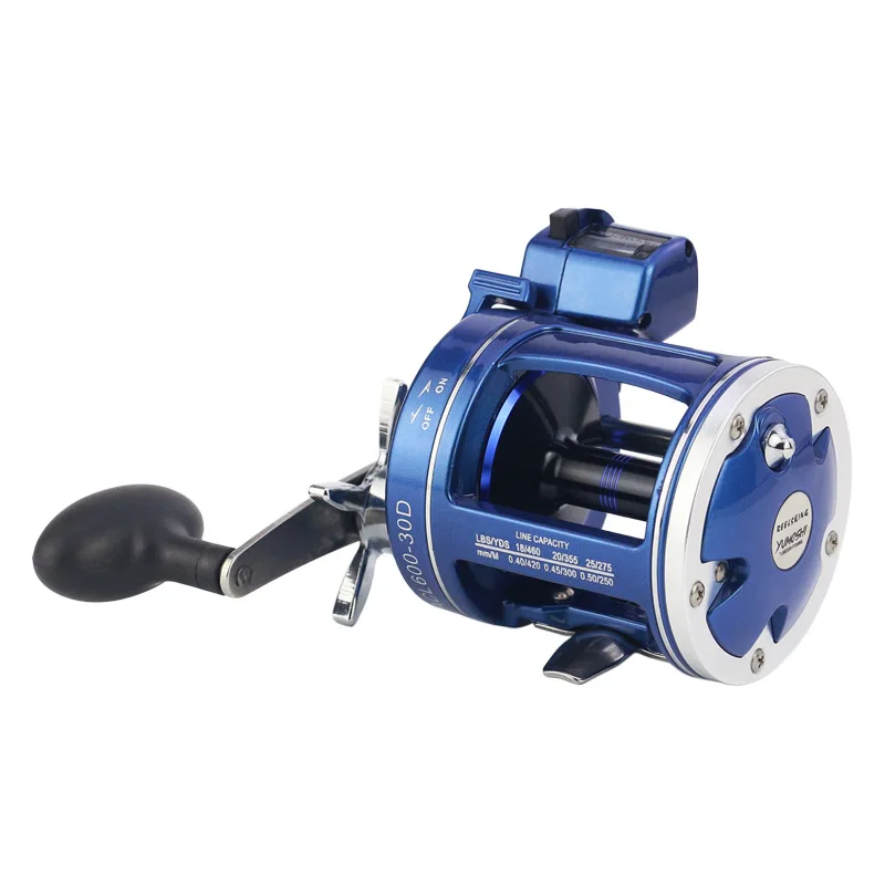 

Metal Cast Drum Wheel Trolling Fishing Reels with Counter Saltwater Baitcasting Reel For Sea Fishing Jigging Reel Long Cast