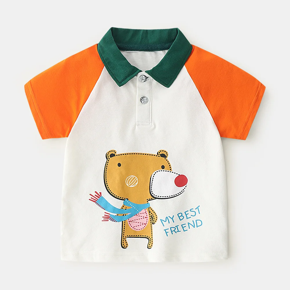 Летняя Детская рубашка поло дышащая с короткими рукавами для мальчиков рубашки