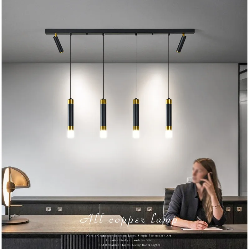 Goedkoop Creative Led Keuken Eiland Led Hanglamp Voor Eettafel Woonkamer Kantoor Verlichting Draaibare Spotlight Zwart Bar Lichten