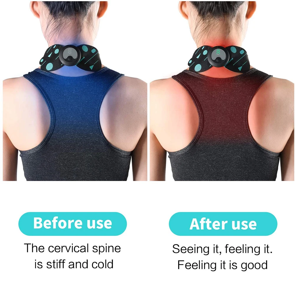 

Cervical Massager Mini Electric Neck Back Massager Muscle Stimulator Therapy Pressure Pain Relieve Wireless Tens Machine