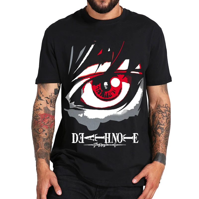 

Футболка унисекс с принтом из аниме «Death Note», оверсайз топ с коротким рукавом в стиле Харадзюку, весна-лето