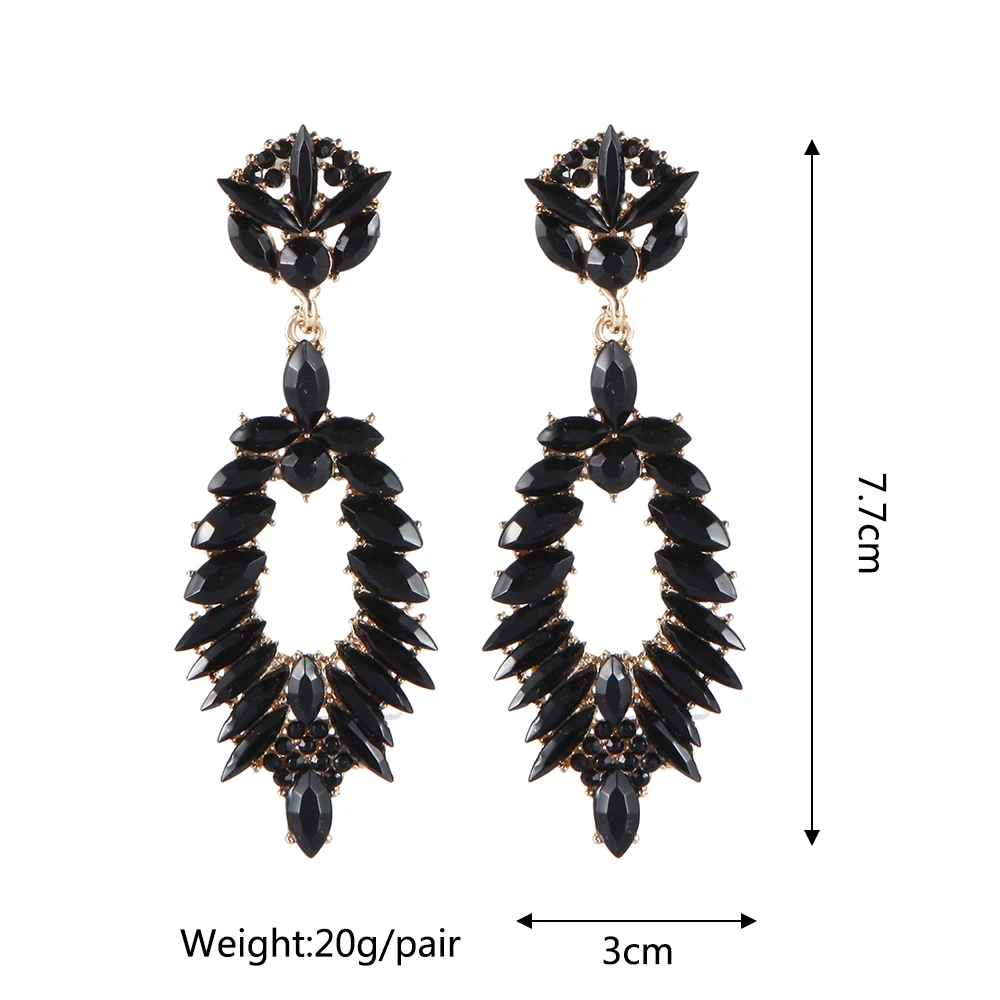 

Ztech Vintage Long Drop Dangle Earrings For Women Girls Party Wedding Jewelry Fashion Rhinestone Accessories Brincos