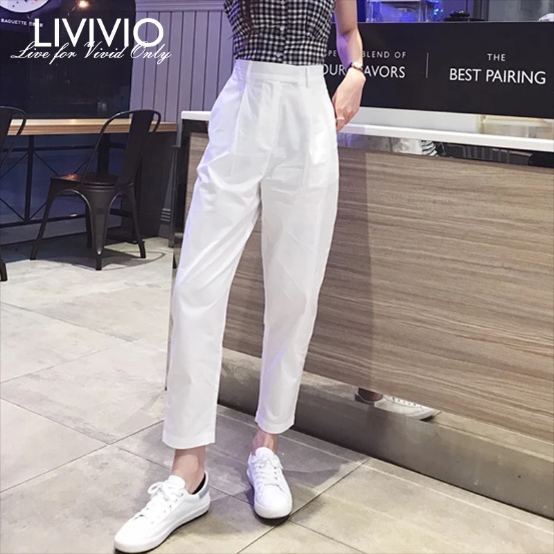 Брюки султанки LIVIVIO женские до щиколотки повседневные свободные штаны с