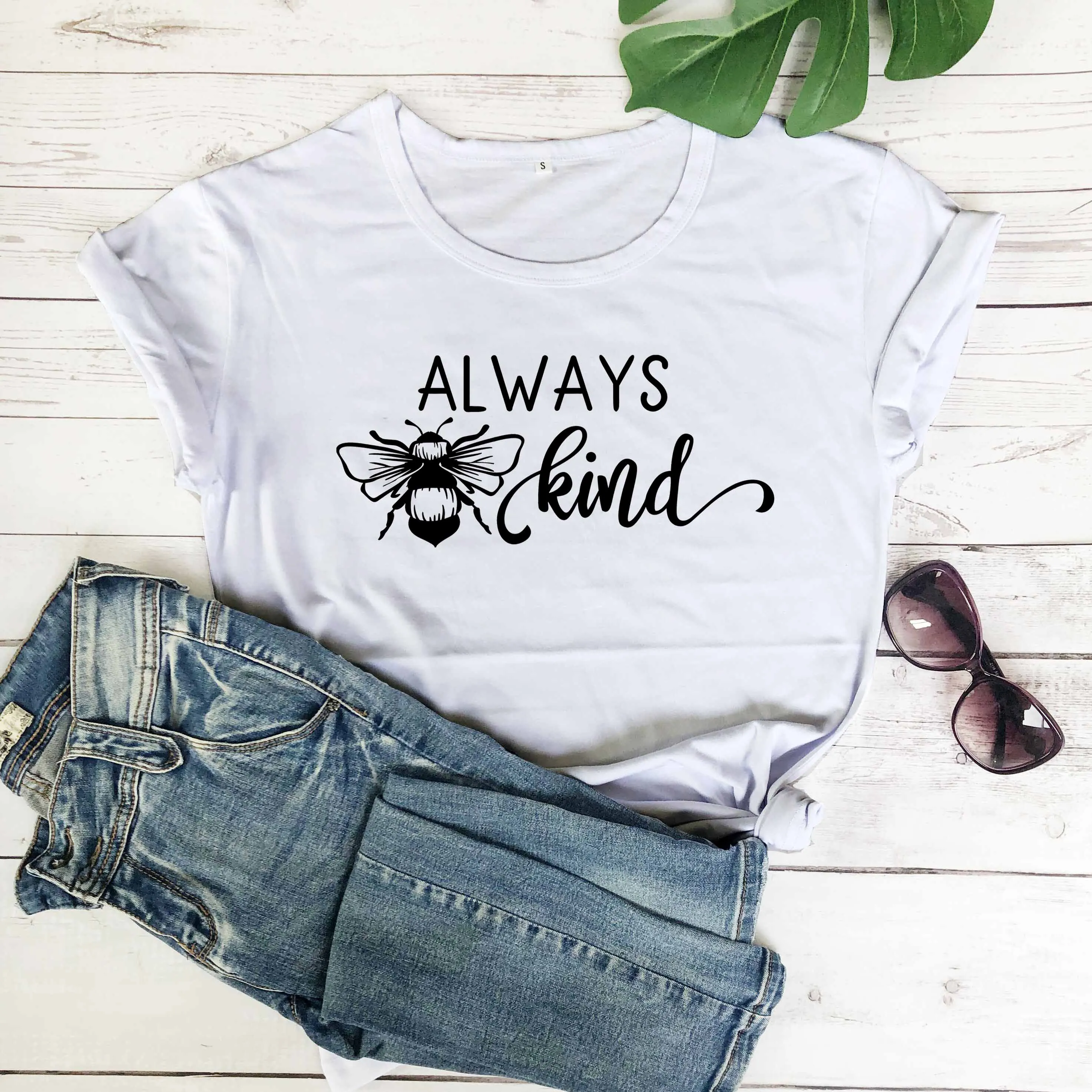 

Always Be Kind graphic cotton casual camisetas aesthetic young hipster grunge tumblr slogan quote t shirt girl gift tee top M414