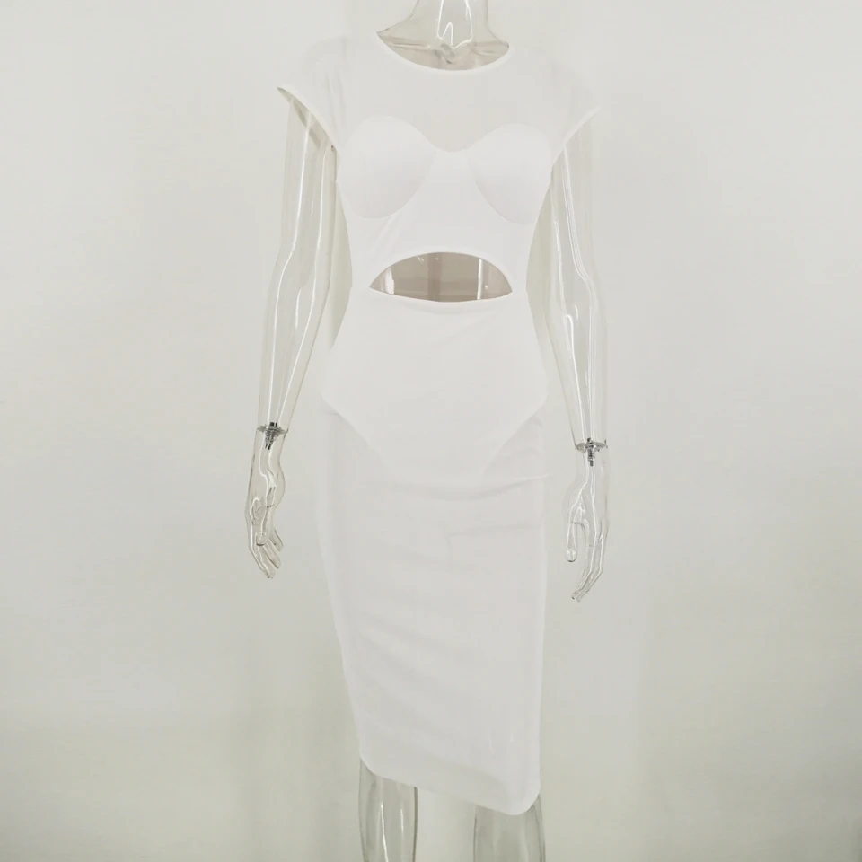 JillPeri Для женщин сексуальный пупок платье из тюля без рукавов миди модный пэчворк