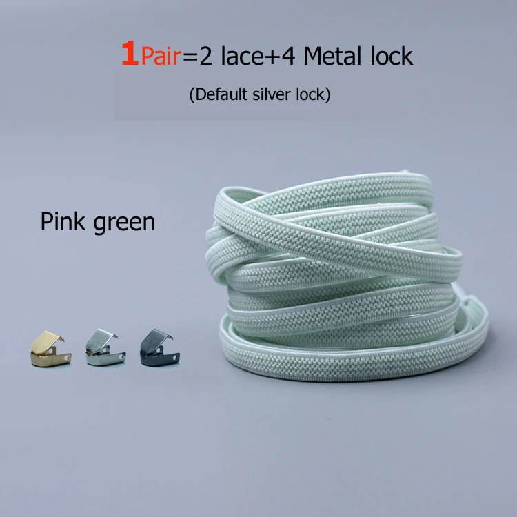 pink green 21 цвет эластичные фиксирующие шнурки круглые без шнурков шнурки для обуви дети взрослые кроссовки с шнурками быстрая ленивая обувь шнурки 1 пара - Цвет: pink green