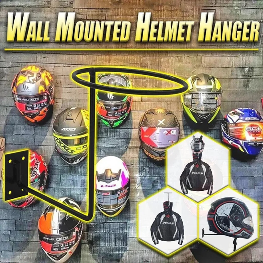 

1pc Metal Hat Display Stand Motorcycle Bicycle Helmet Ball Holder Wall Hook Rack Household Goods Storage Bracket