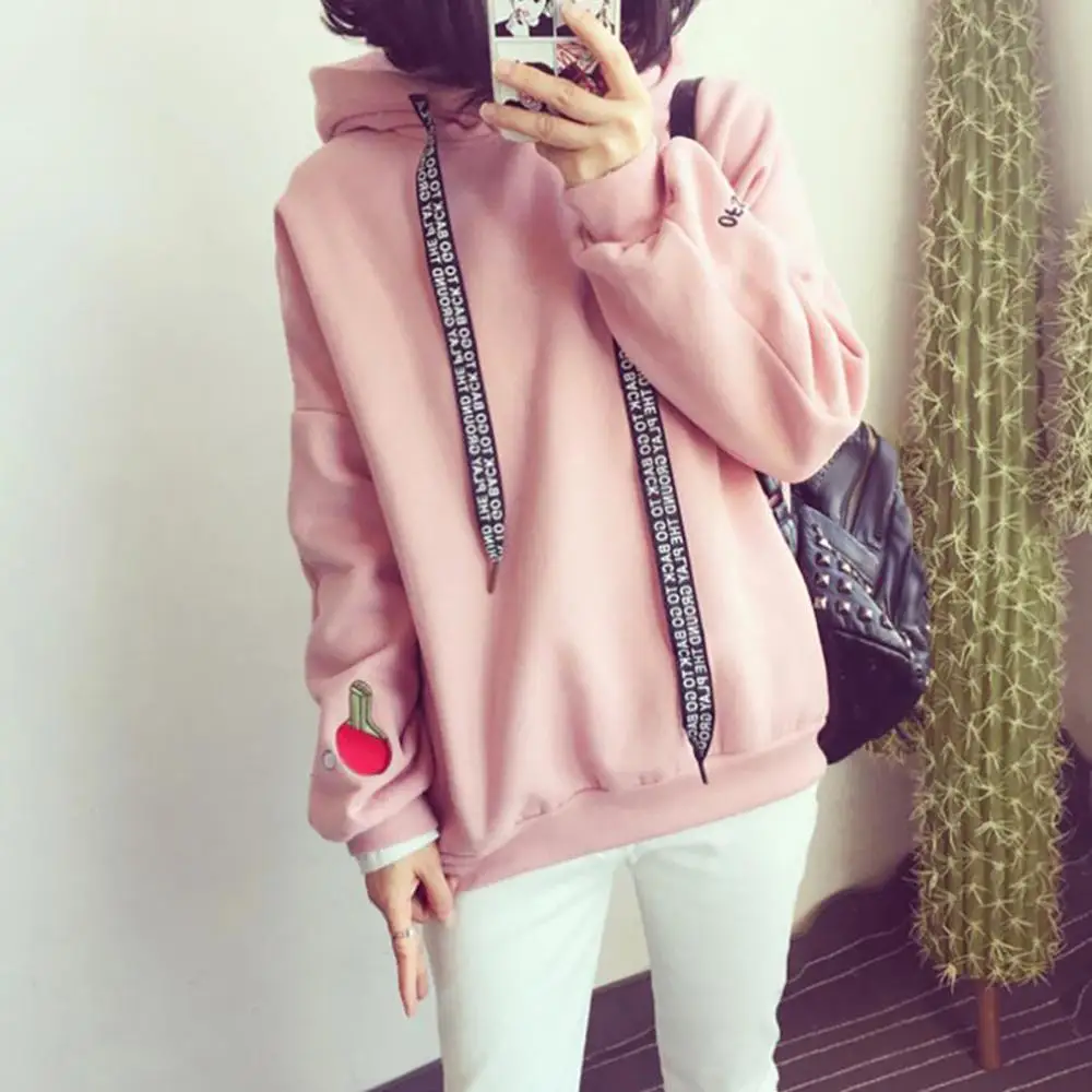 Harajuku модные осенне зимние женские толстовки рисунок с милым медведем для девочек