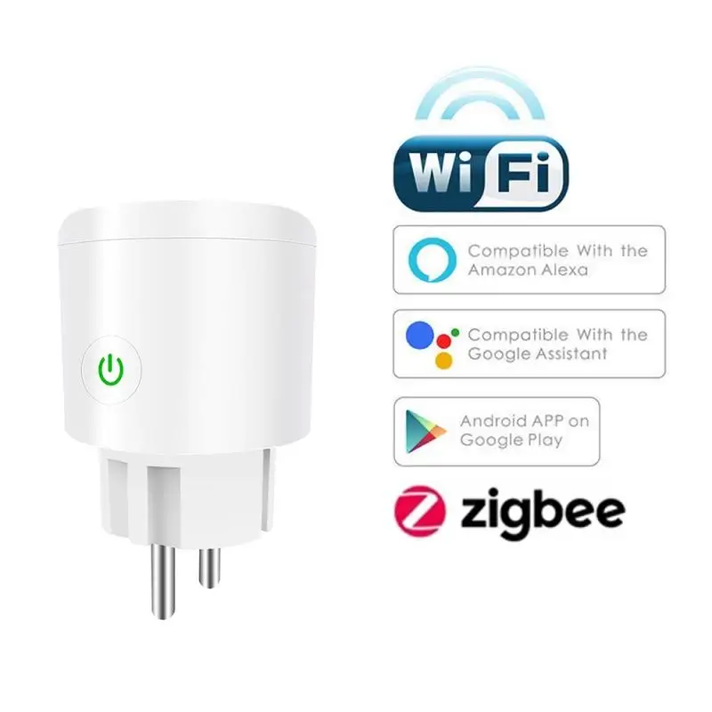 

Zigbee WIFI Smart Socket Wireless Socket Smart Timer Power Monitor Plug Voice Control Home Fire Retardant PC Smart Power Socket