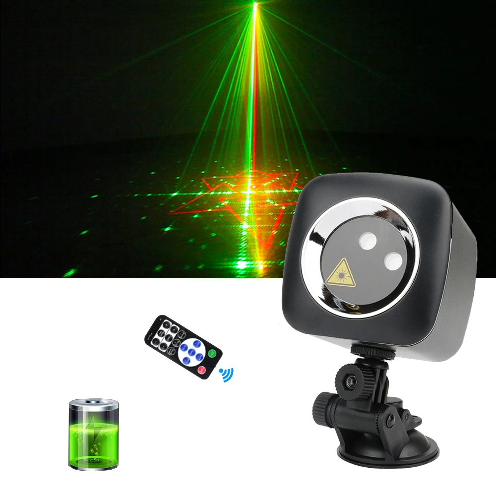 32 Patterns Laser Projector Remote Control Rechargeable 150MW RG Laser Light Stage Laser Lighting For Christmas Home Dj Party