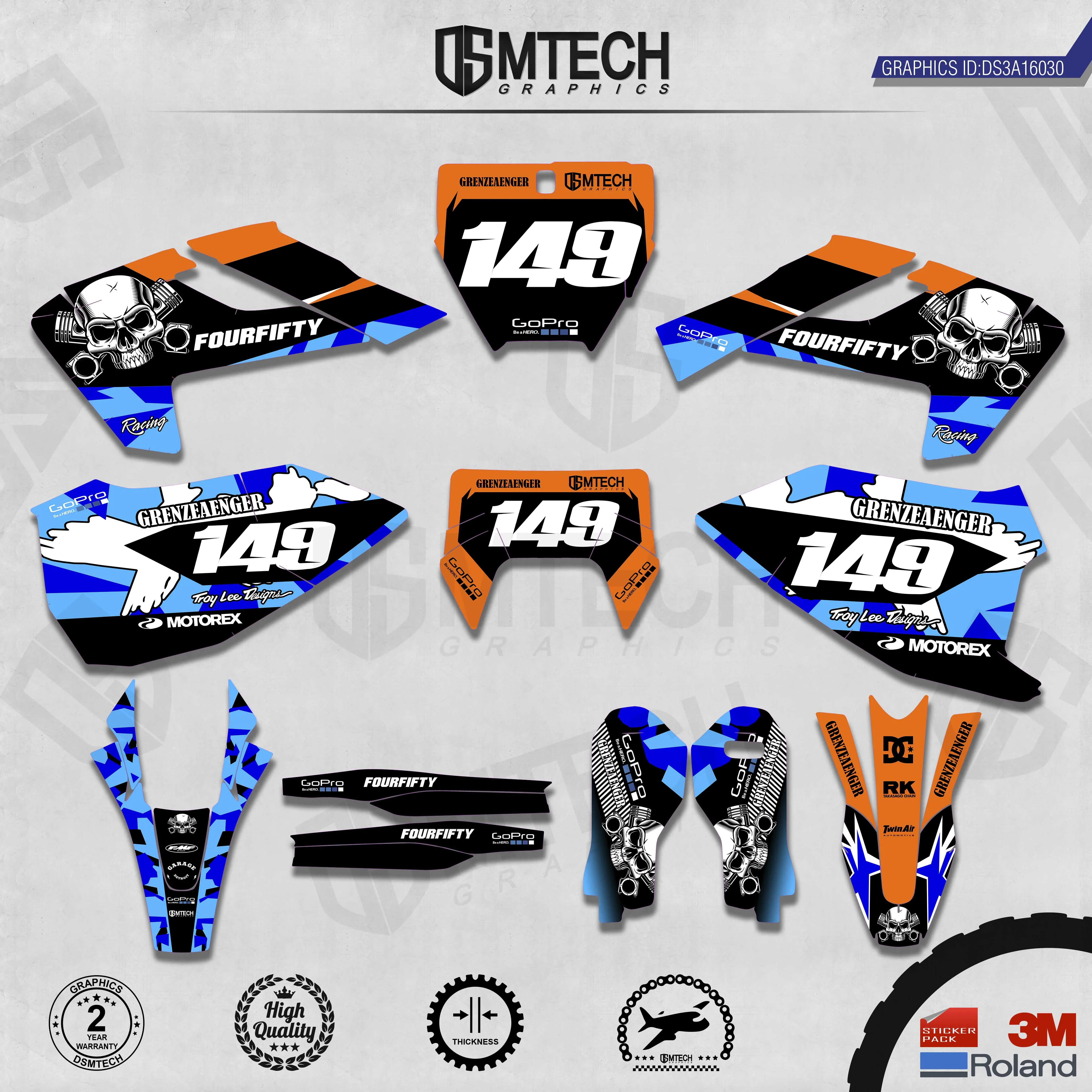 DSMTECH Customized Team Graphics Backgrounds Decals 3M Custom Stickers For TC FC TX FX FS 2016-2018  TE FE 2017-2019  030