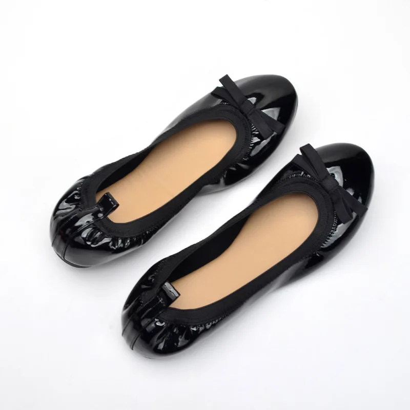 Ballet Flats Shoes Women Spring Breathable Leather Butterfly-knot Ladies Girls Ballerina Casual Boat New Shoes For Woman 2022