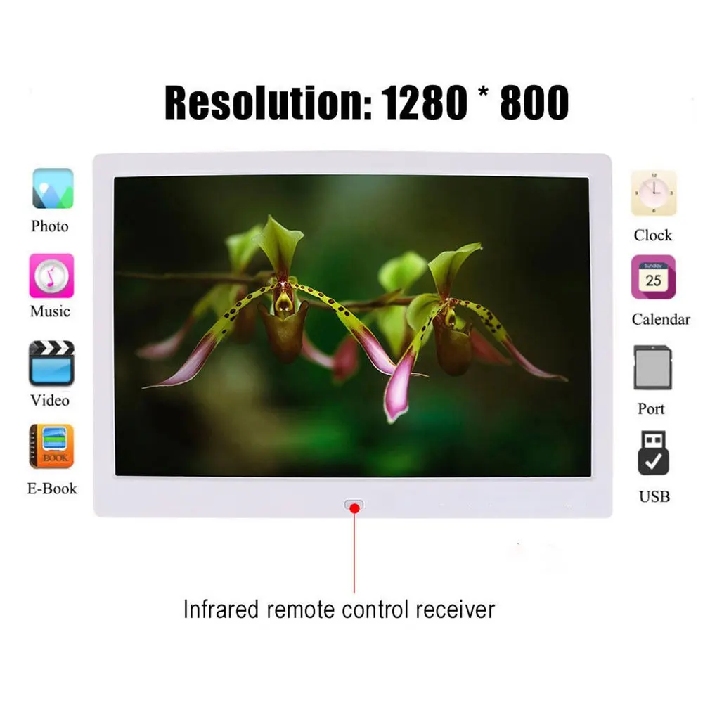 17inch  HD Digital Photo Frame High Resolution Support Multi-language LED Screen Frame Photo Album US/EU Plug