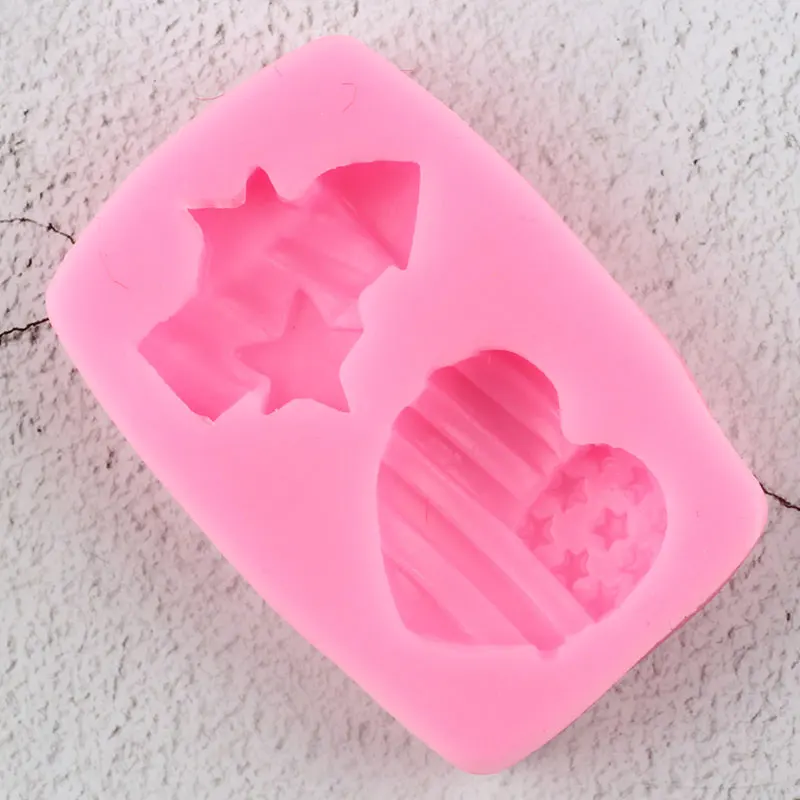 Патриотические фейерверки сердце из кабошона силиконовые формы топпер для