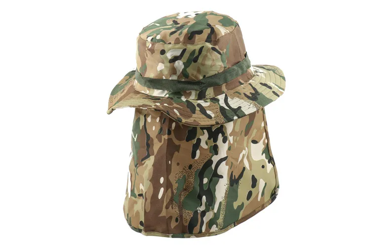 Тактические камуфляжные шапки Boonie, непальская Кепка, шапка-ведро, Военная Мужская армейская Военная Кепка для пешего туризма, рыбалки, с закрылками, UV UPF50