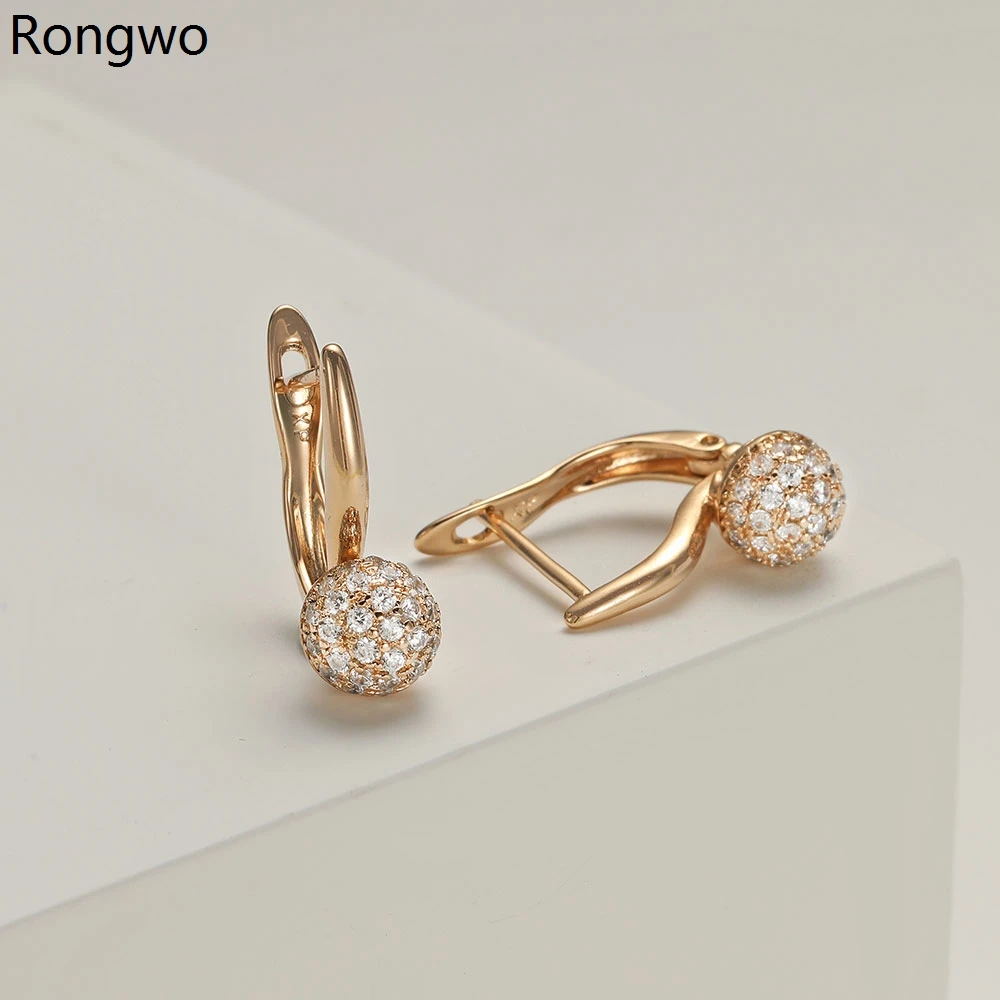 

Golden Natural Crystal Zircon Copper Stud Earrings Luxury Female Jewelry Wedding Party Earrings For Woman Girl Aesthetic Gift