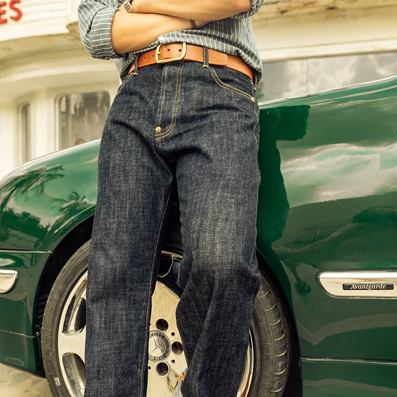 702-0001 Read Description! 12.5oz Heavy Weight Raw Indigo Selvage Washed Pants Sanforized Thick Denim Jean