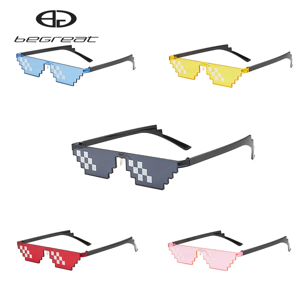 

BEGREAT Glasses 8 Bit MLG Pixelated Sunglasses Women Brand Thug Life Party Eyeglasses Ladies Vintage Female Eyewear