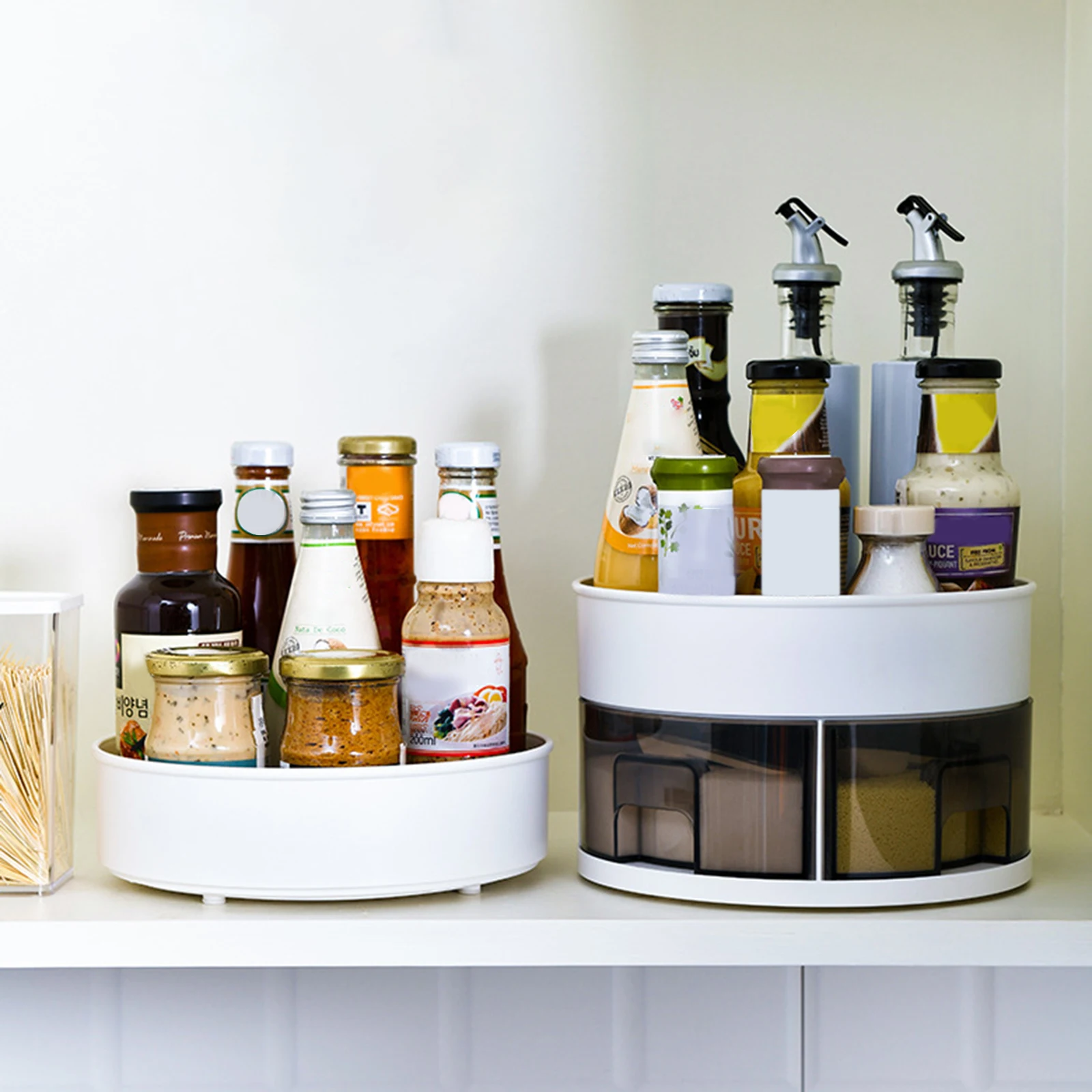 

2layer Rotating Spice Jar Holder 360 Degree Seasoning Organizer Countertop Seasoning Rack For Kitchen Storage And Organization