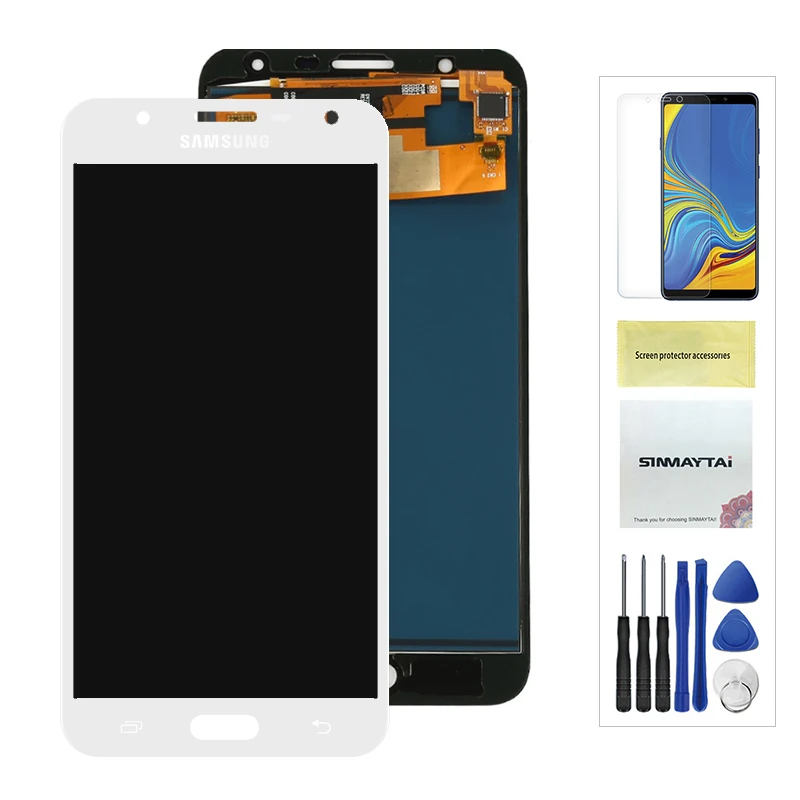 Adjust White 5,5 ''дюймовый для SAMSUNG Galaxy J7 Neo ЖК-дисплей J701 J701F J701M J701MT сенсорный экран ЖК-сборка запасные части - Цвет: Adjust White