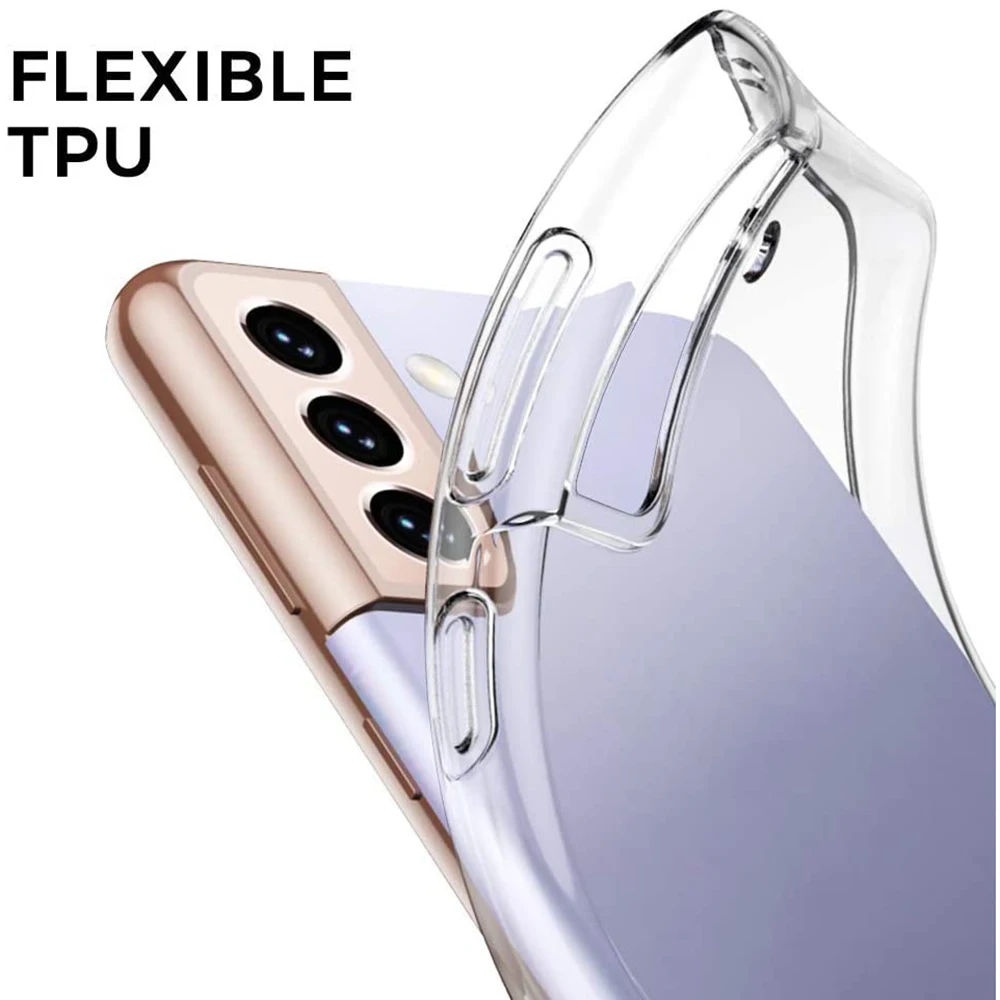 Оригинальный ультратонкий прозрачный чехол для Samsung Galaxy S21 Ultra силиконовый с