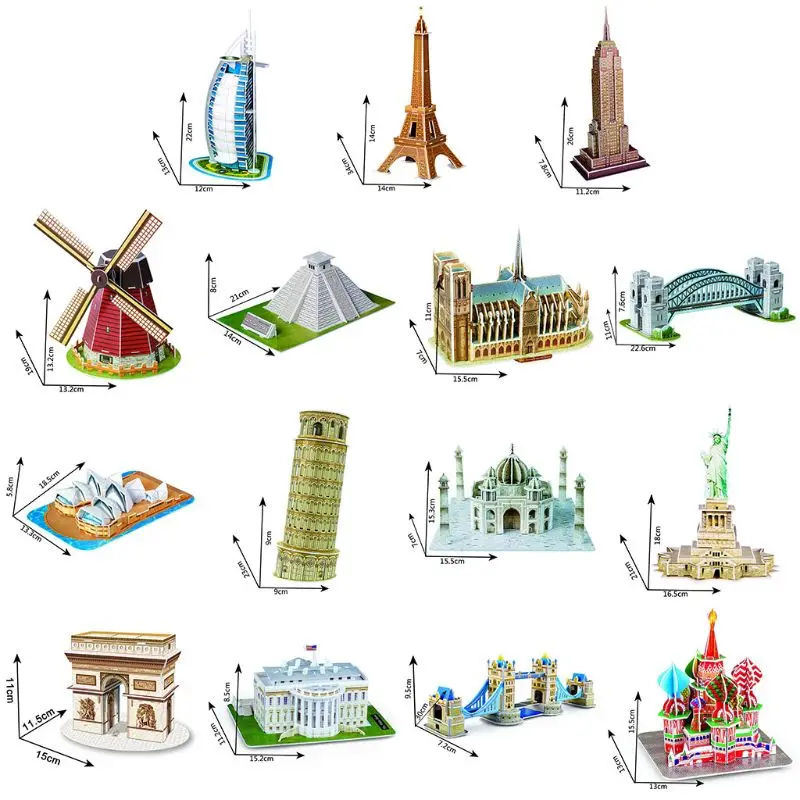 3D всемирно известное здание архитектурный паззл головоломка обучающая игрушка