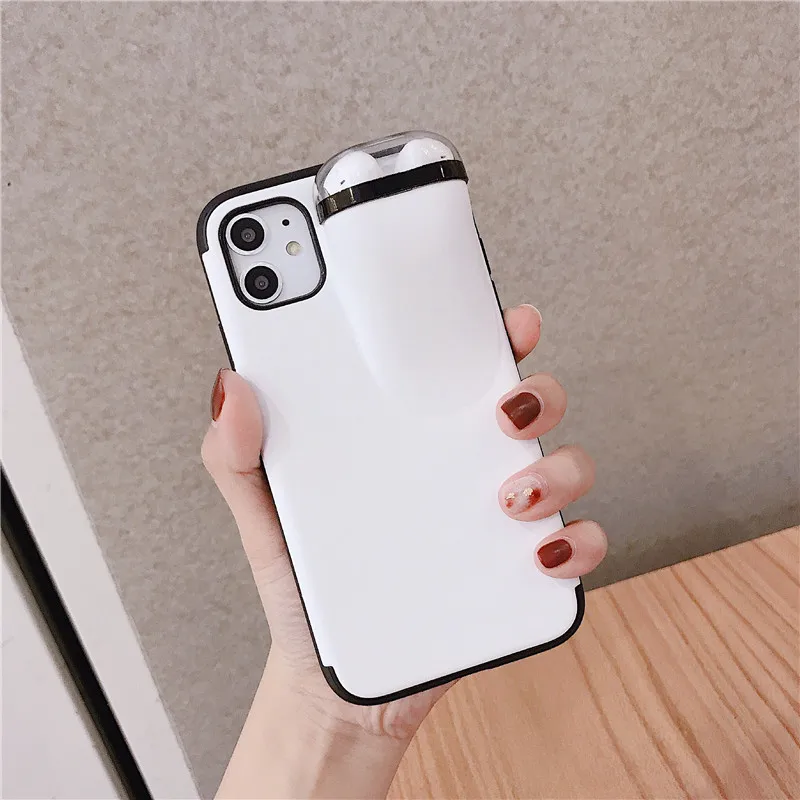 Роскошный чехол Airpods жесткий силиконовый для Apple iPhone 11 Pro Max 6 S 7Plus 8Plus X XS XR AirPods с
