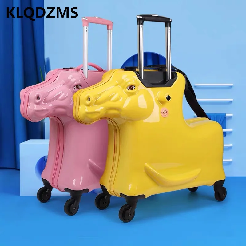 KLQDZMS Riding luggage 20’’22 Inch Cartoon Spinner Rolling Luggage Kid Outdoor Travel Trolley Case Personalized wheeled Suitcase