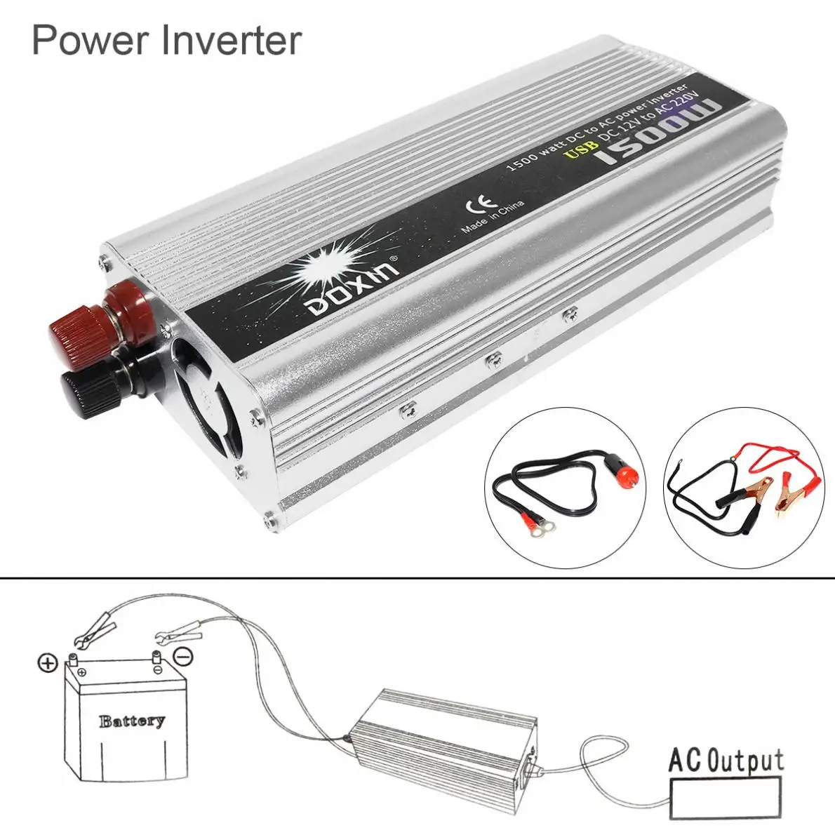 1500W DC 12V/24V к AC 220V 110V USB портативное зарядное устройство конвертер автомобильный