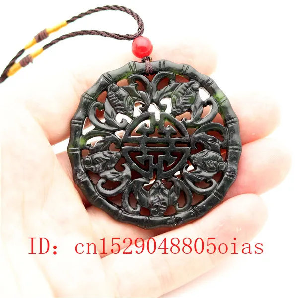 Ожерелье с подвеской в виде летучей мыши из натурального черного и зеленого