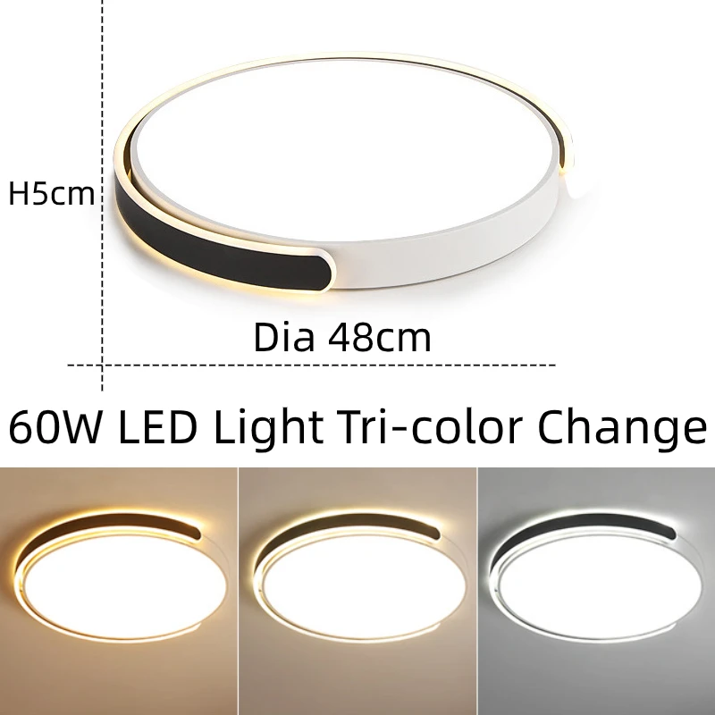 

Modern LED Ceiling Lamp For Bedroom Balcony Aisle Stair Hallway Light 60W Tri-Color Change