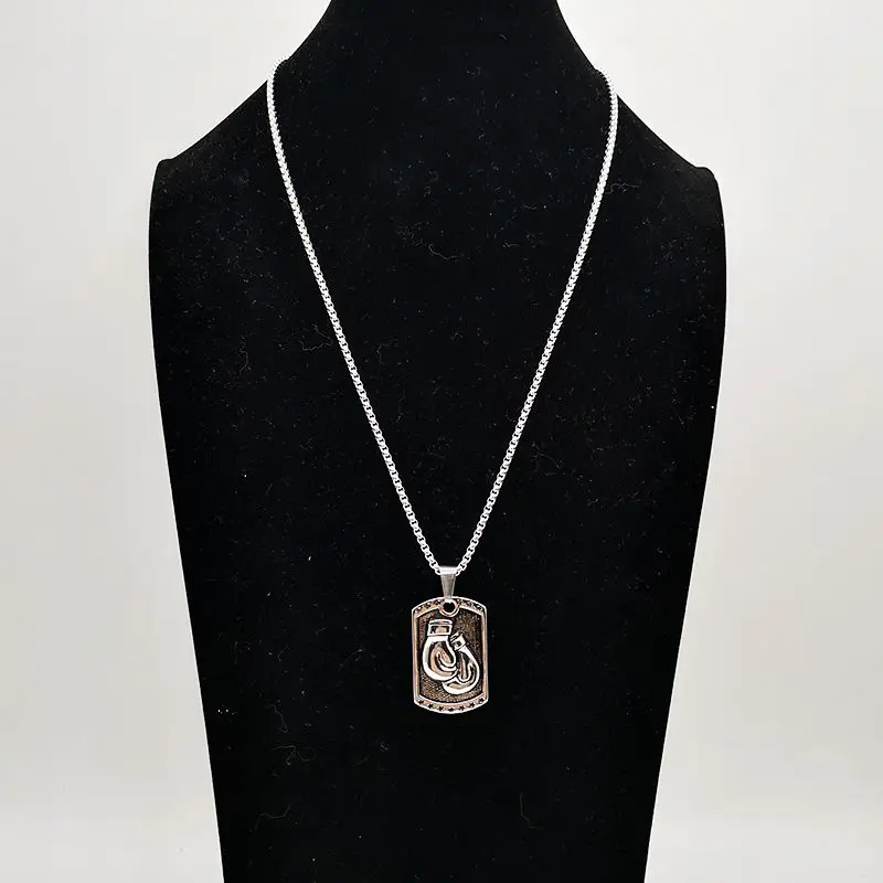 Ожерелье с кулоном в стиле панк из нержавеющей стали 316L хип хоп боксерская