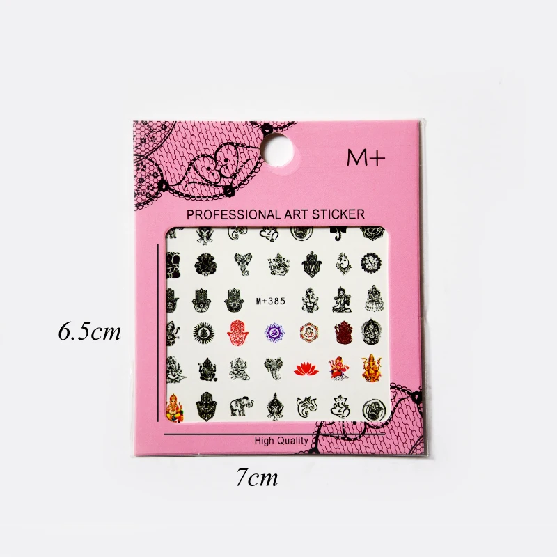 1 лист Мандала Индийский Слон водные переводки для ногтей наклейки на руку Будды