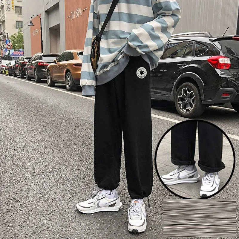 Модные джоггеры леггинсы осенние мужские однотонные прямые брюки для