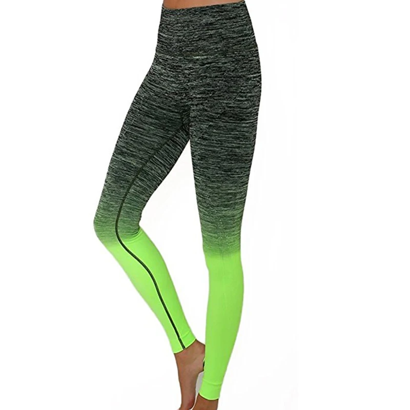 Sport Yoga Gradient color energy Legging Women Workout Fitness Jogging Running Pants Gym Tights Stretch Sportswear Leggings | Спорт и