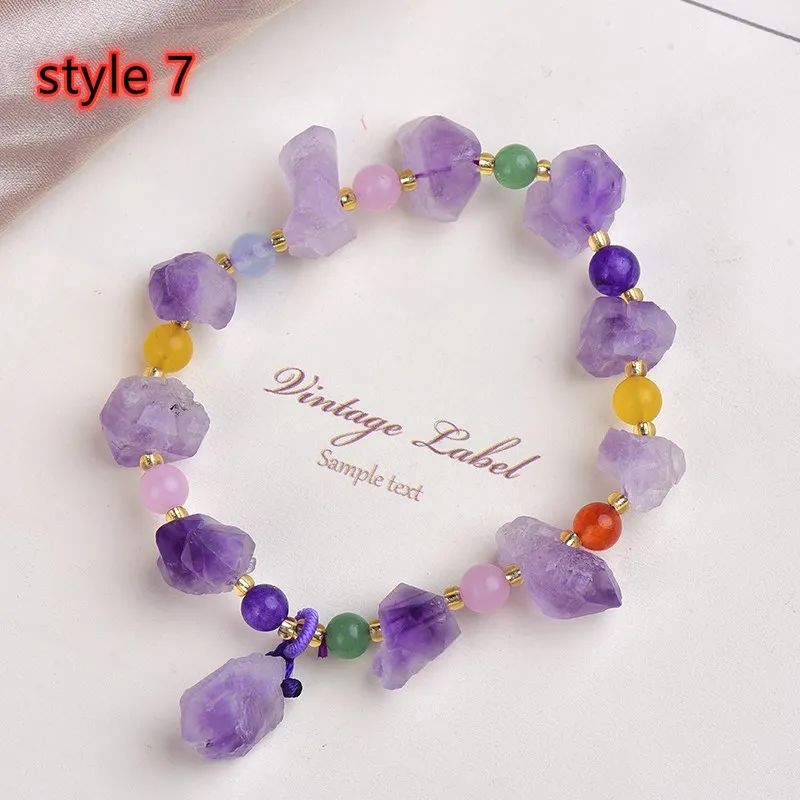 

1 шт., 100% натуральный аметист, браслеты-кластеры, асимметричные минералы, образцы минералов, красочные минералы, ювелирные изделия, подарок д...