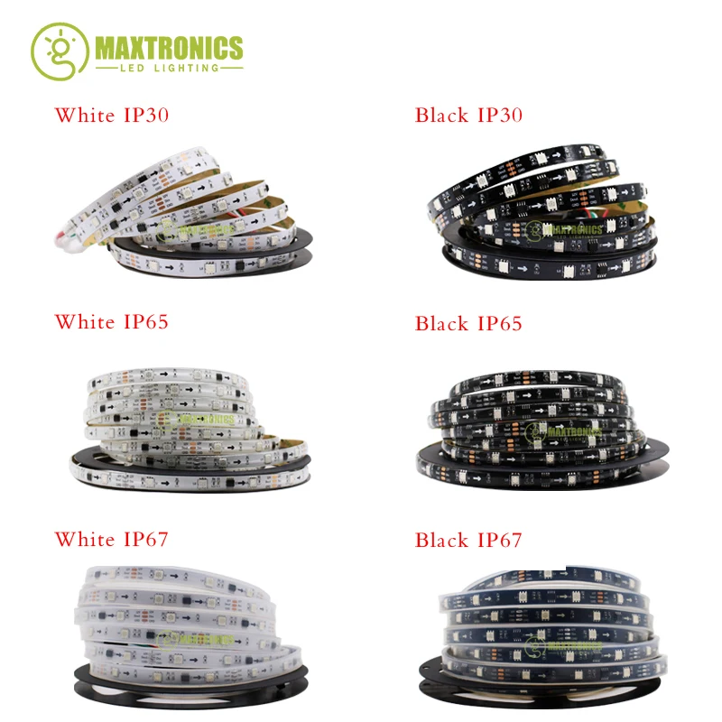 5 м/рулон DC12V ws2811 2811 ic 5050 SMD rgb полоса Адресуемая 30/60 светодиодов/m IP30/IP65/IP67