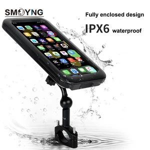 smoyng heightened waterproof motorcycle bike phone holder case support moto bicycle handlebar mobile mount bracket for iphone free global shipping